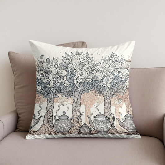 Teapot Forest Cotton Cushion