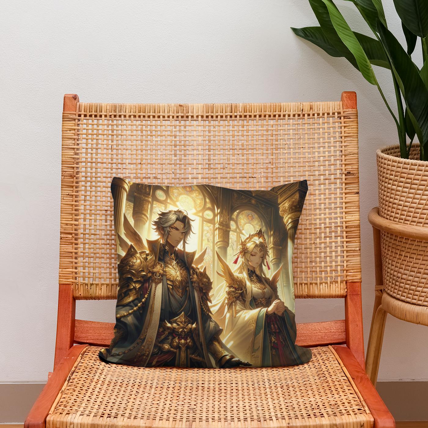 Temple Guardians Cotton Cushion
