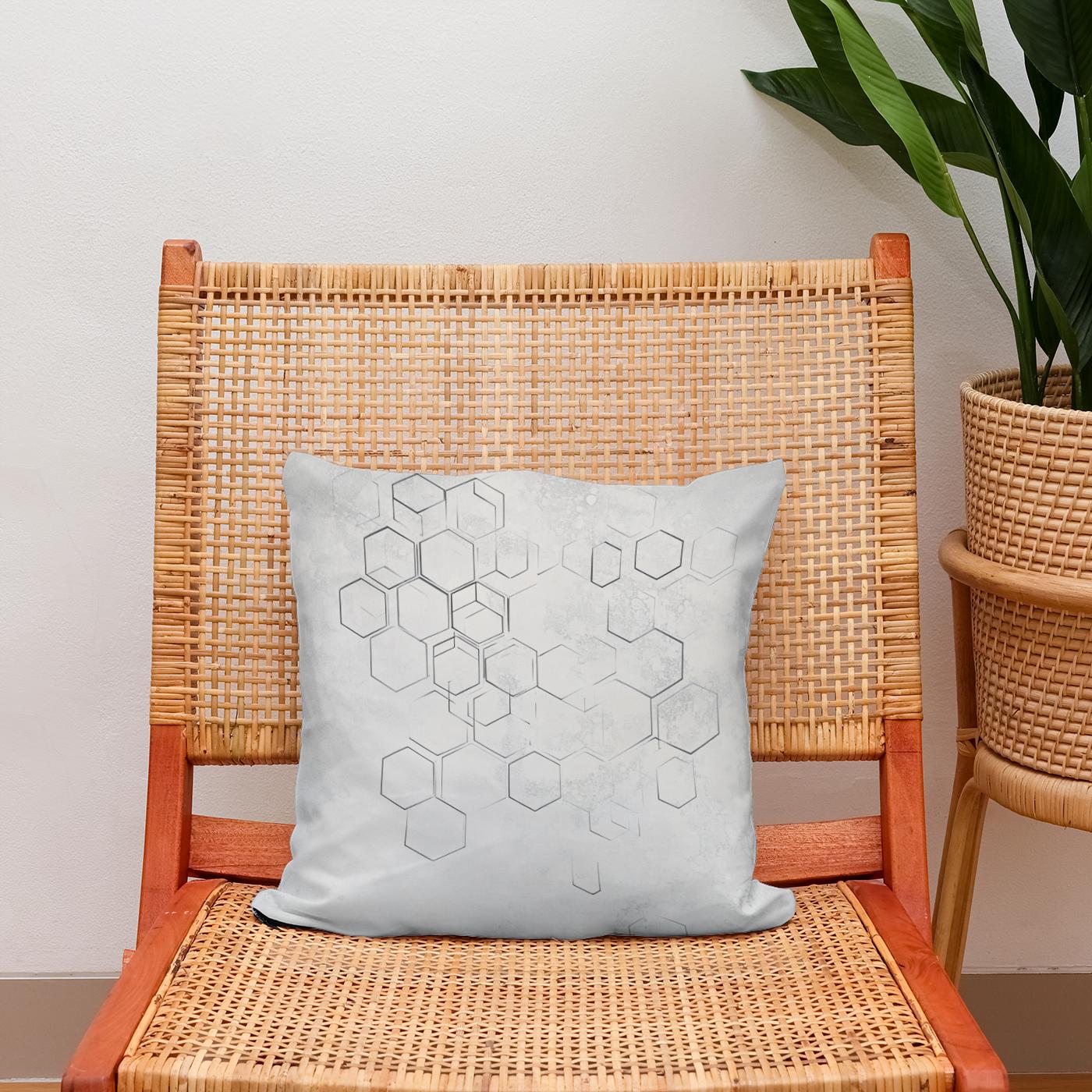 Hexagon Geometry Cotton Cushion