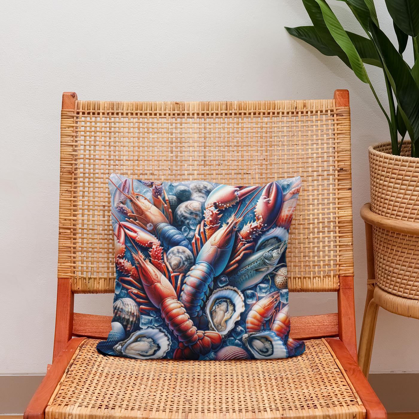 Seafood Elegance Cotton Cushion
