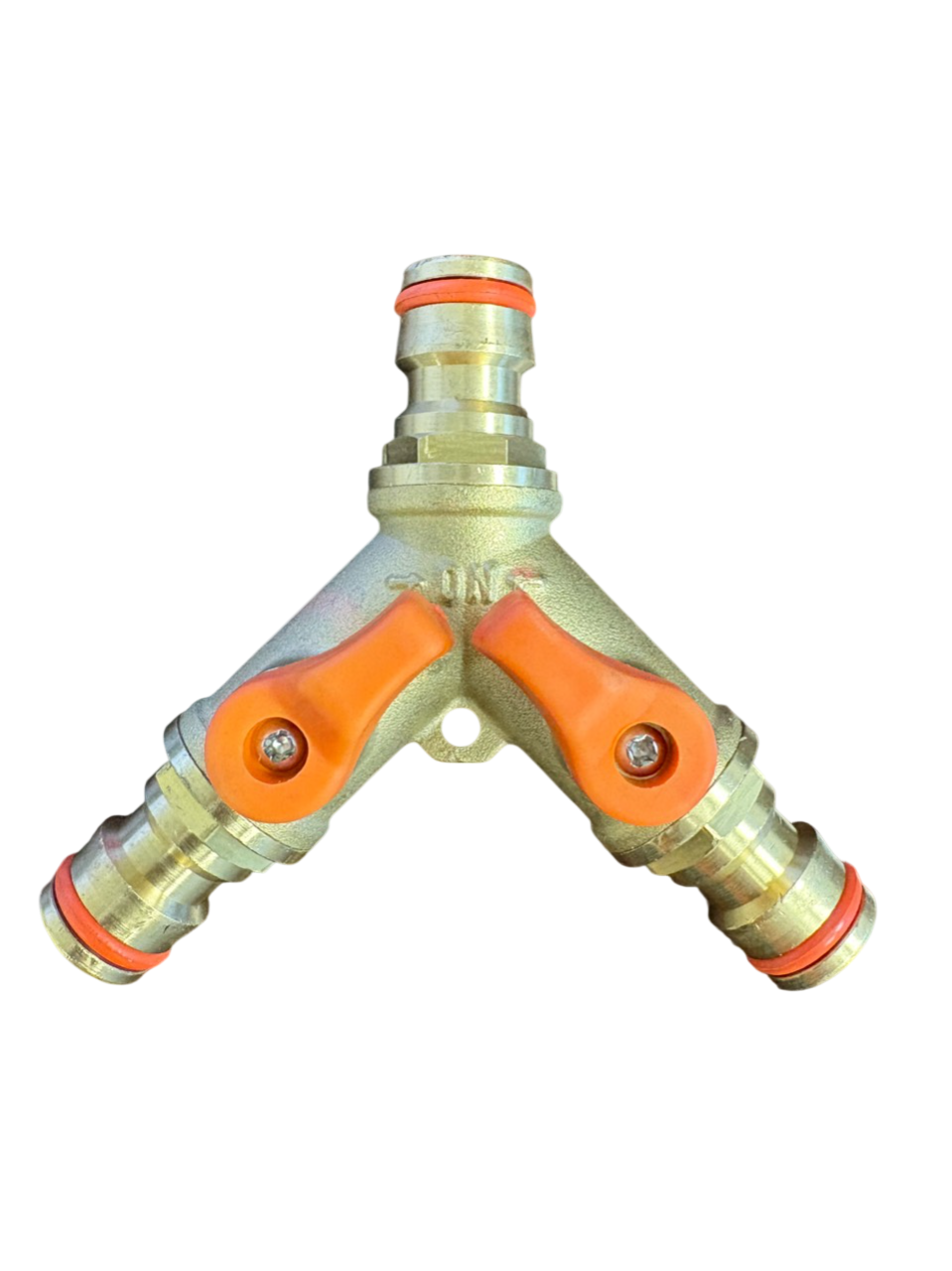 3 Way Male Snap-On Connector Brass + Valves