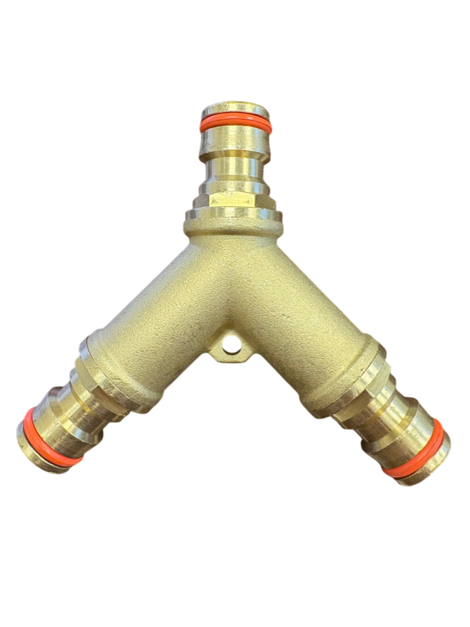 3 Way Male Snap-On Connector Brass + Valves