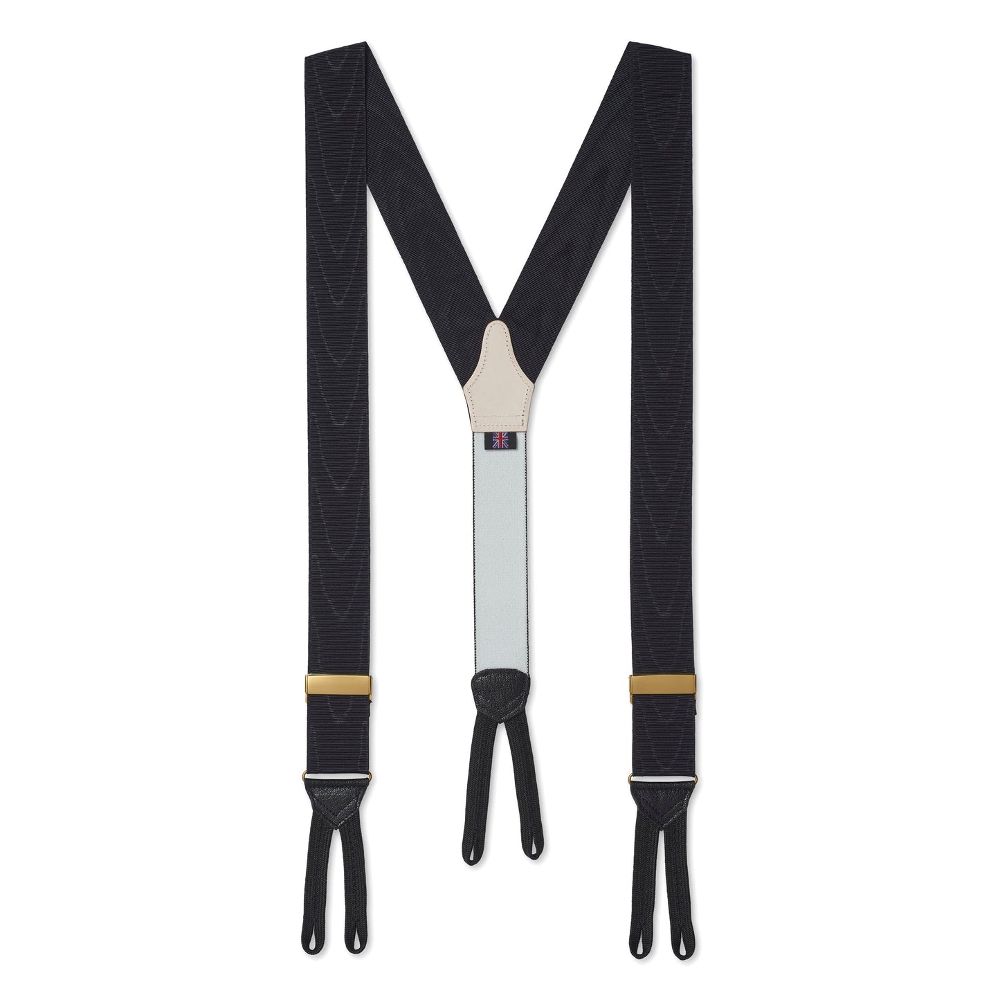 Silk Moire Braces In Black