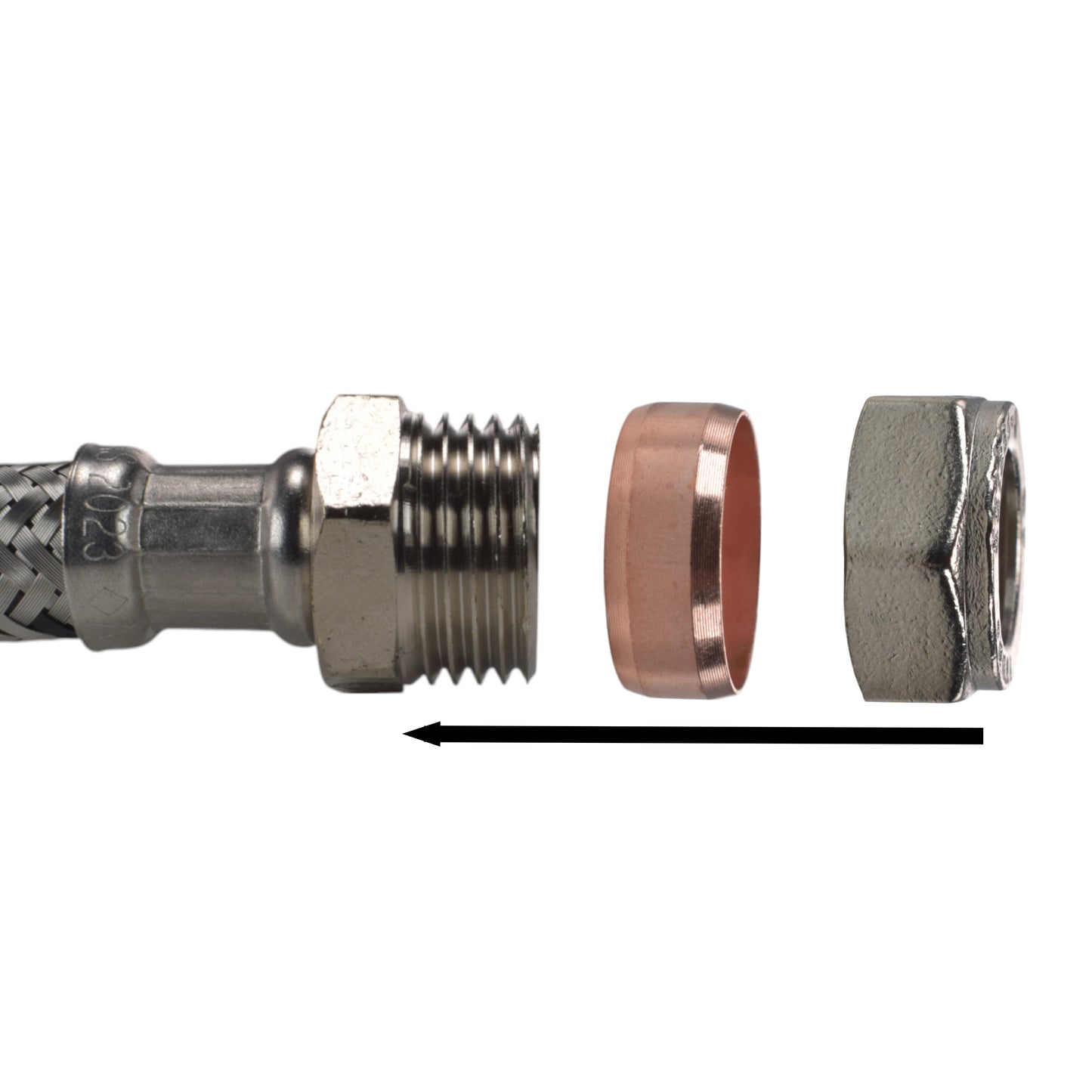 Brass Barbed Bib Tap STANDARD Connection Kit x2