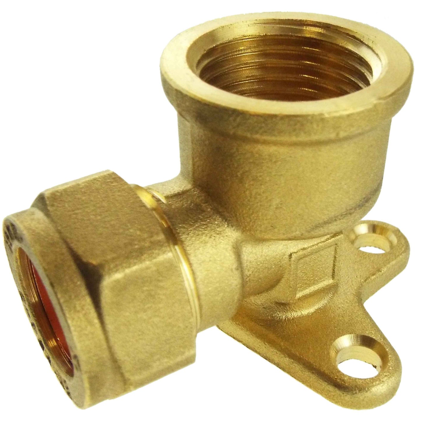 15mm Brass Wall Flange Kit with Brass Barbed Tap