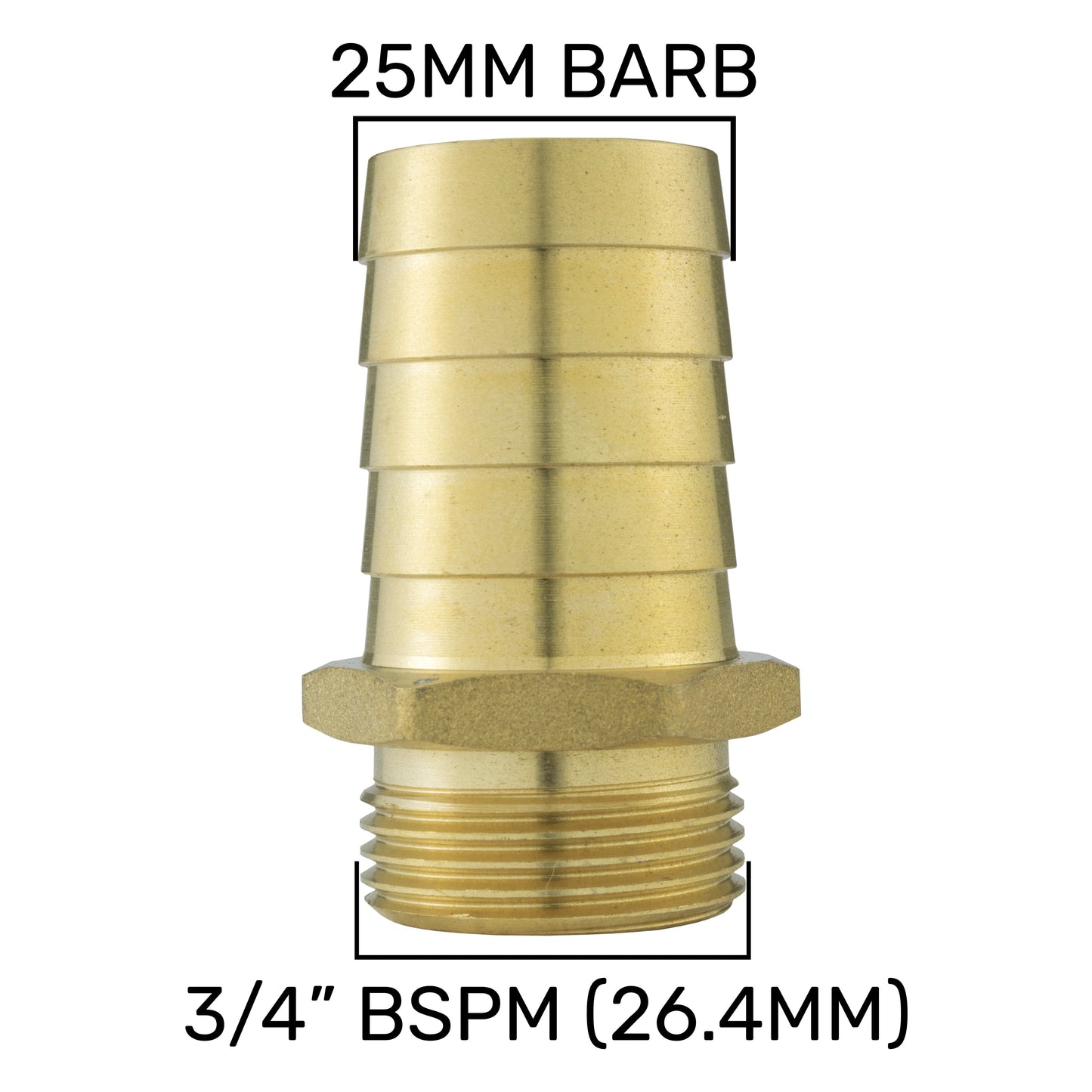 25mm Brass Barb with BSPF Thread-Quick Connect Male Valve