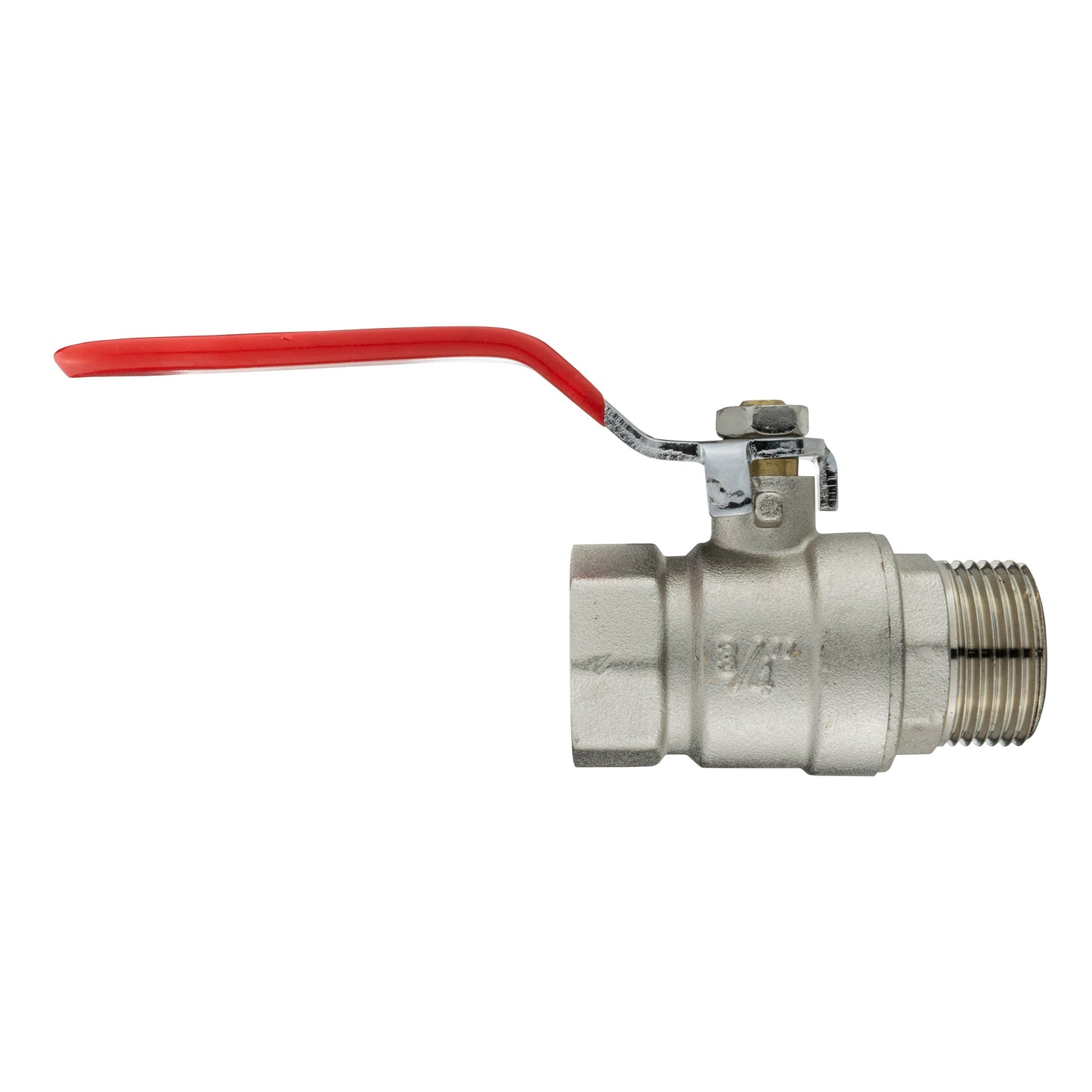 Brass Nickel-Plated Lever Valve 3/4" BSPM-F