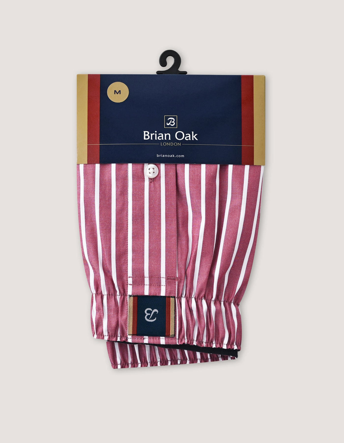 Maroon and White Striped Woven Boxer Short