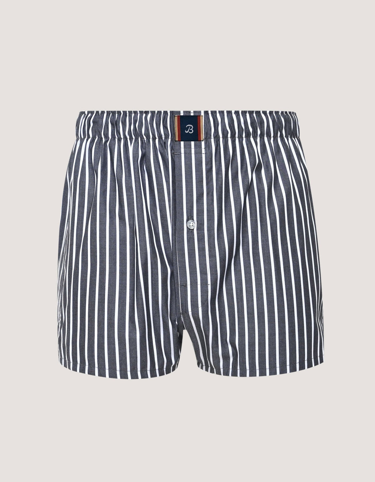 Charcoal Grey Striped Cotton Boxer