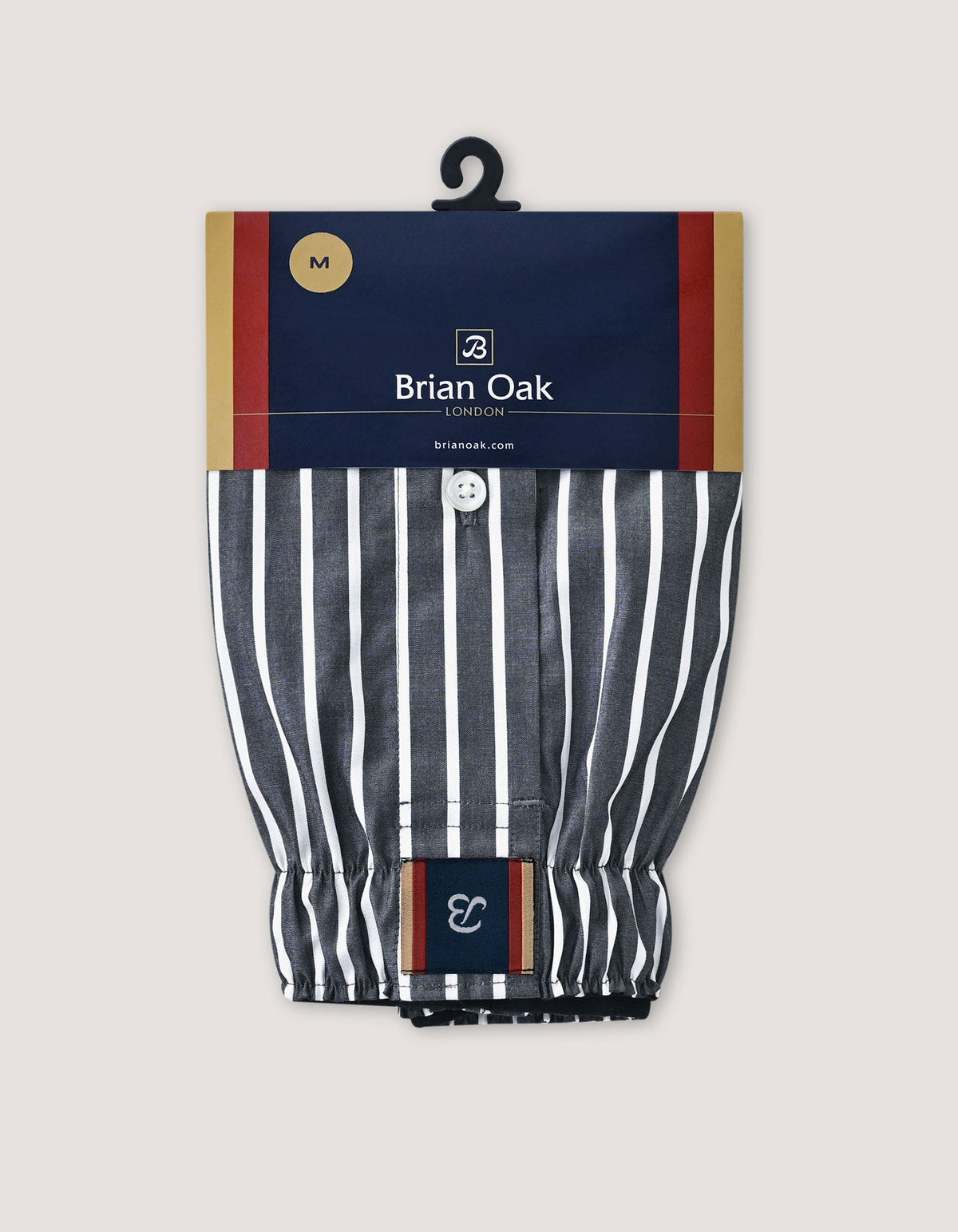 Charcoal Grey Striped Cotton Boxer