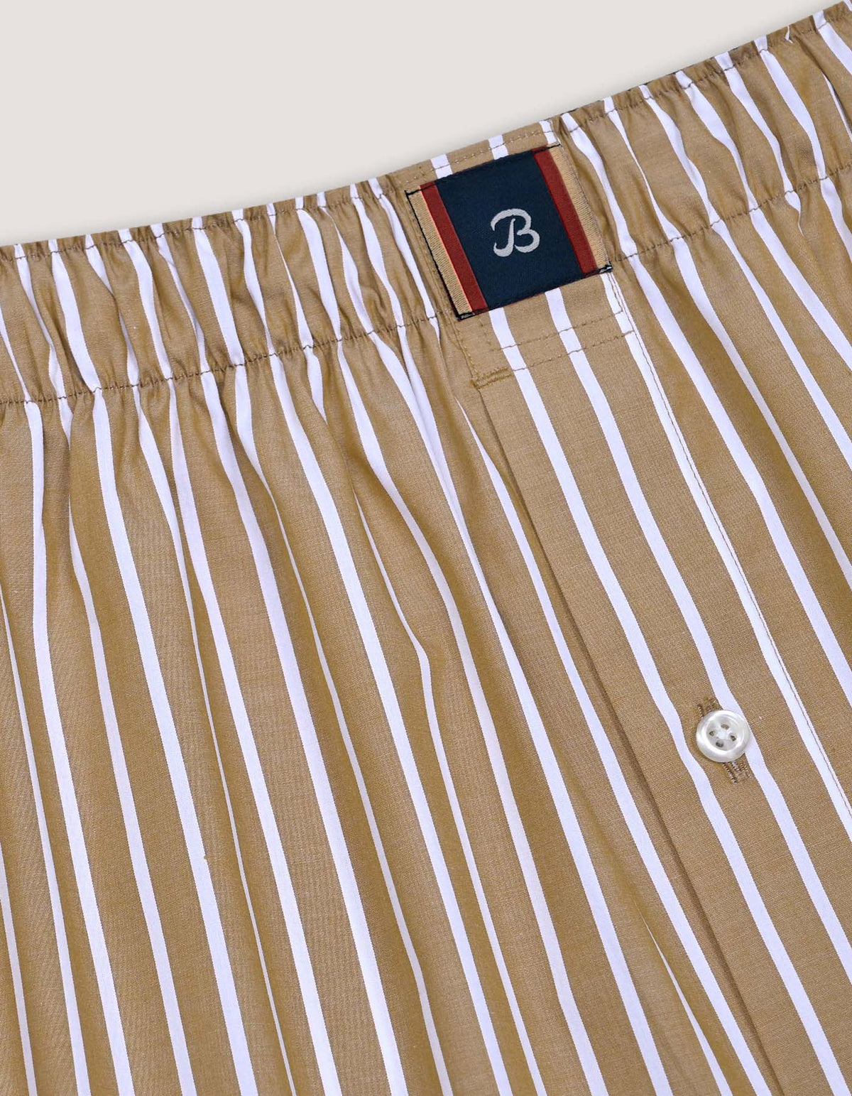Light Brown Striped Woven Boxer