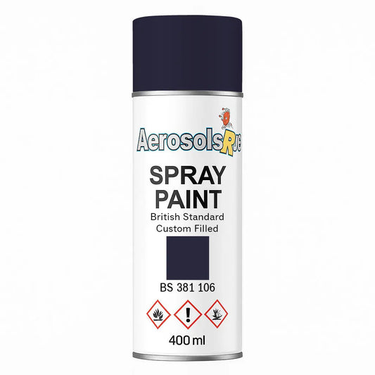 British Standard 381C 106	Royal blue 400ml Aerosol Available in any Finish