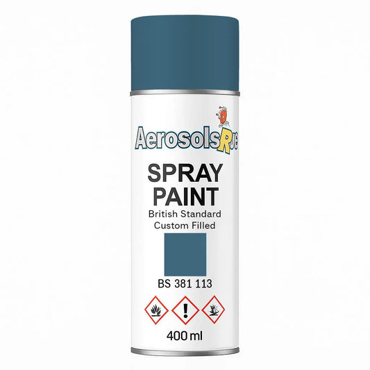 British Standard  381C 113 Deep saxe blue 400ml Aerosol Available in any Finish