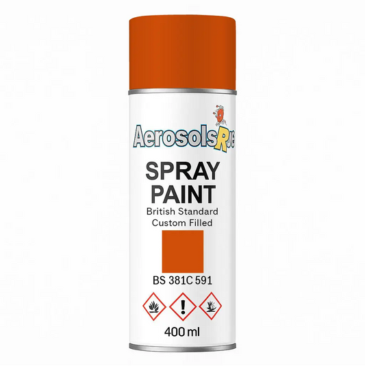 381C 591 Deep orange 400ml Aerosol Available in any Finish