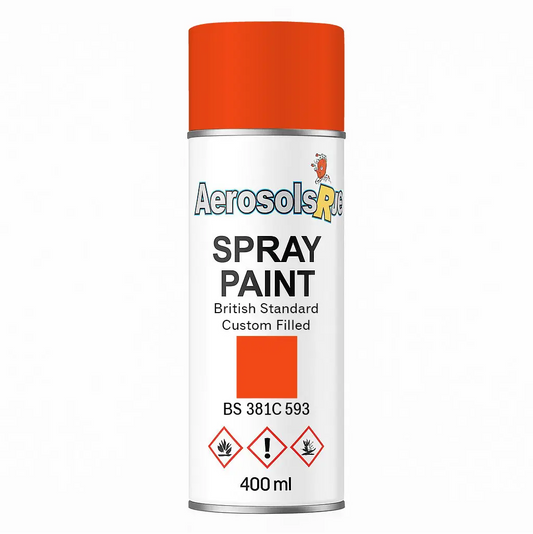 381C 593 Rail red / Azo orange 400ml Aerosol Available in any Finish