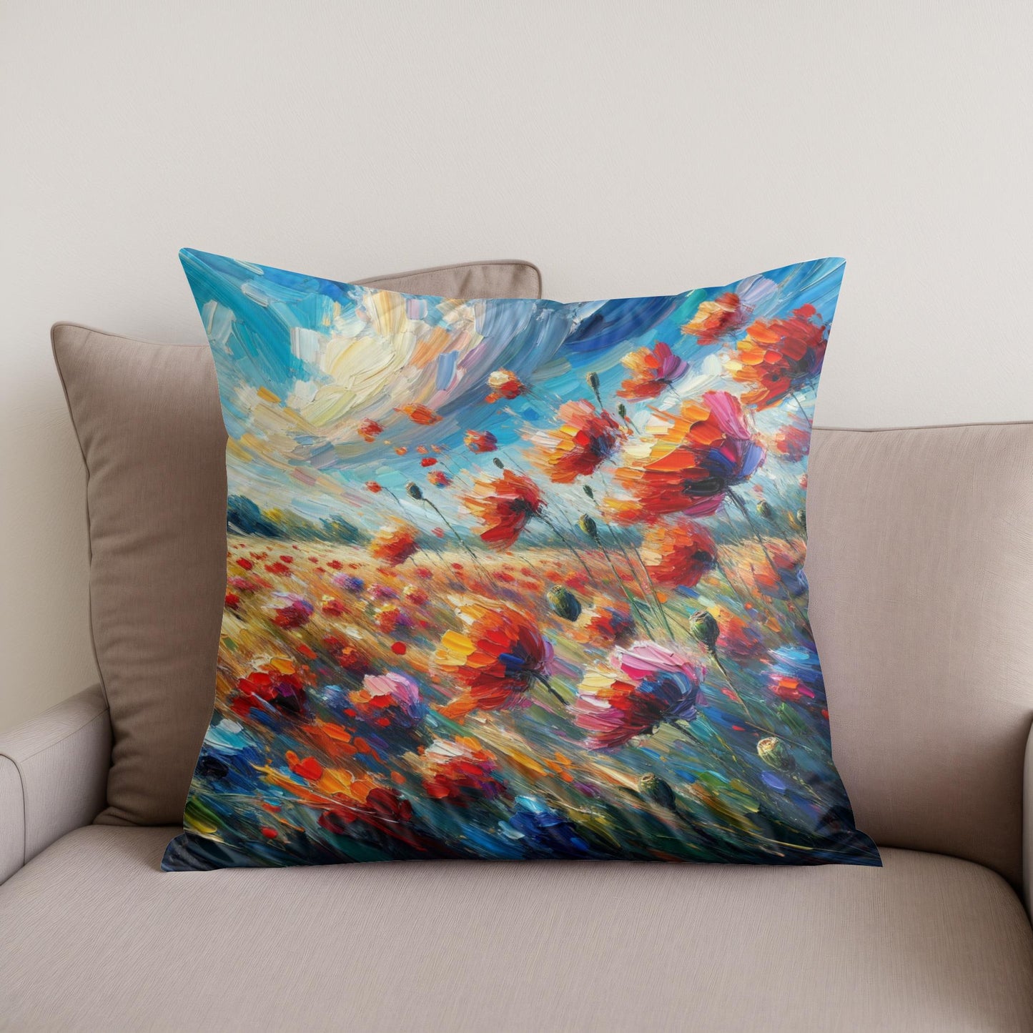 Whispering Poppies Cotton Cushion