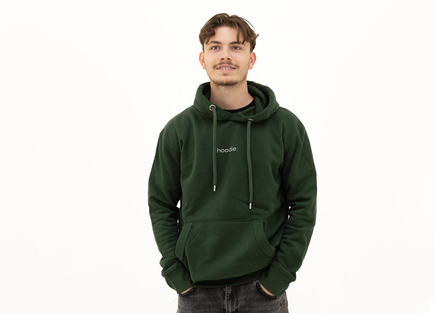 simple. hoodie. forest-green.