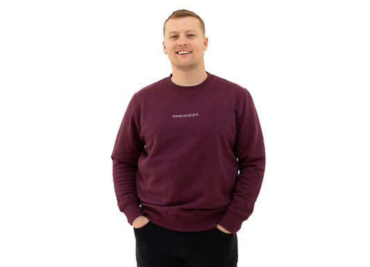 simple. sweatshirt. burgundy.