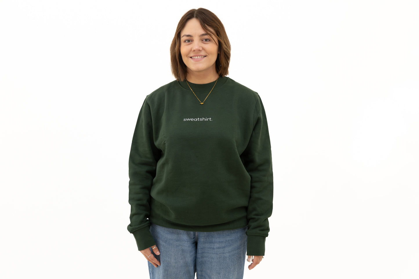 simple. sweatshirt. forest-green.
