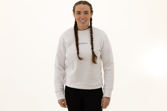 simple. sweatshirt. white.