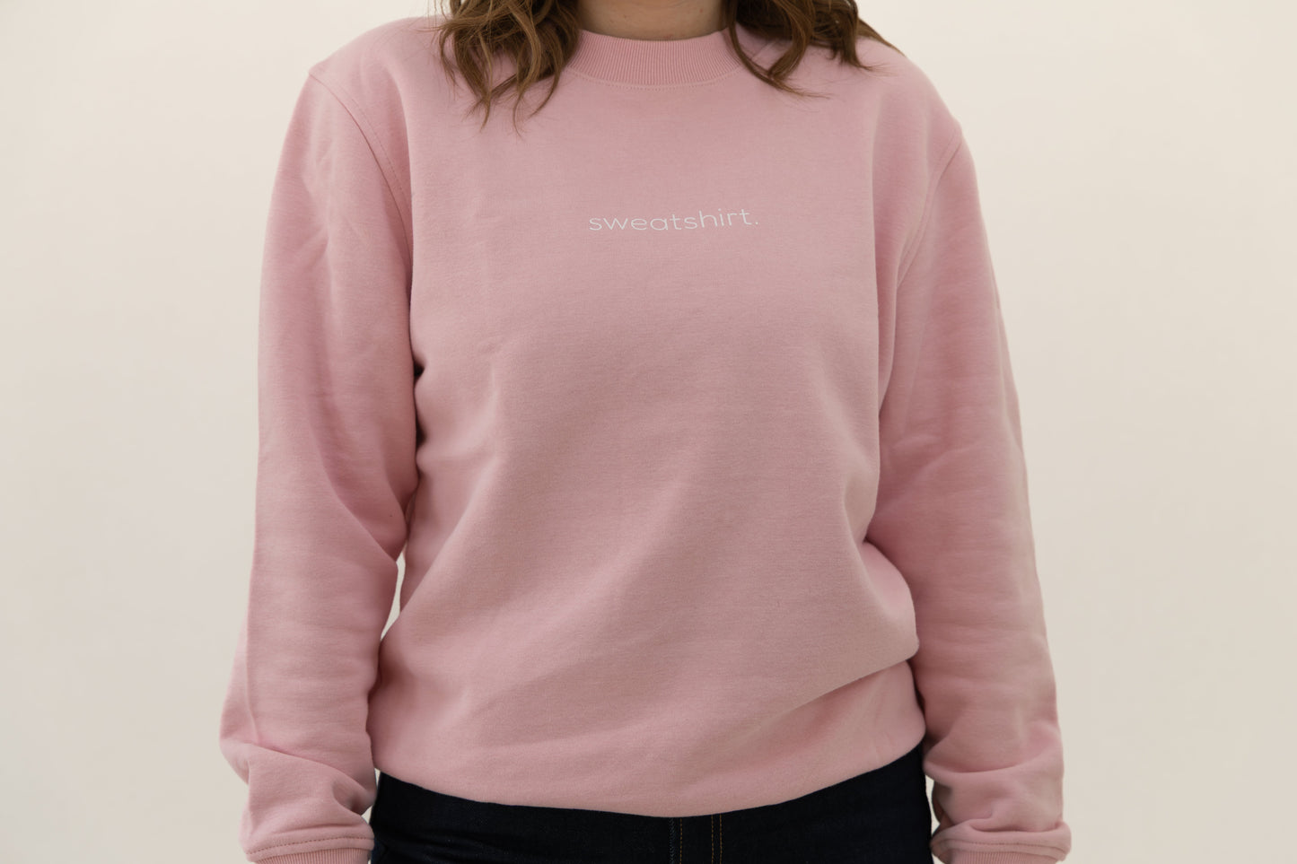 simple. sweatshirt. pink.