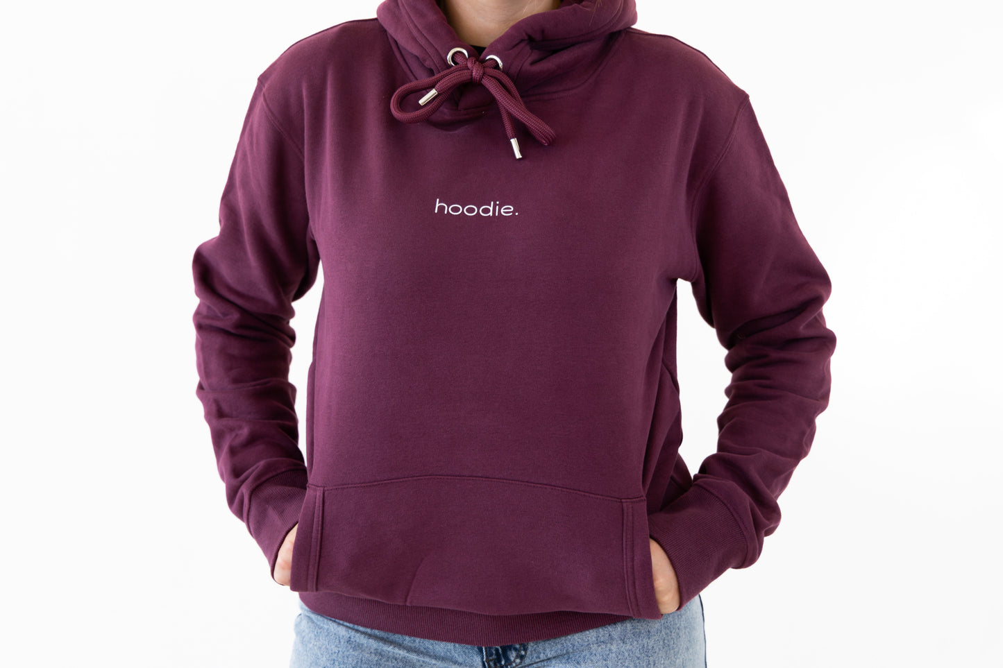 simple. hoodie. burgundy.