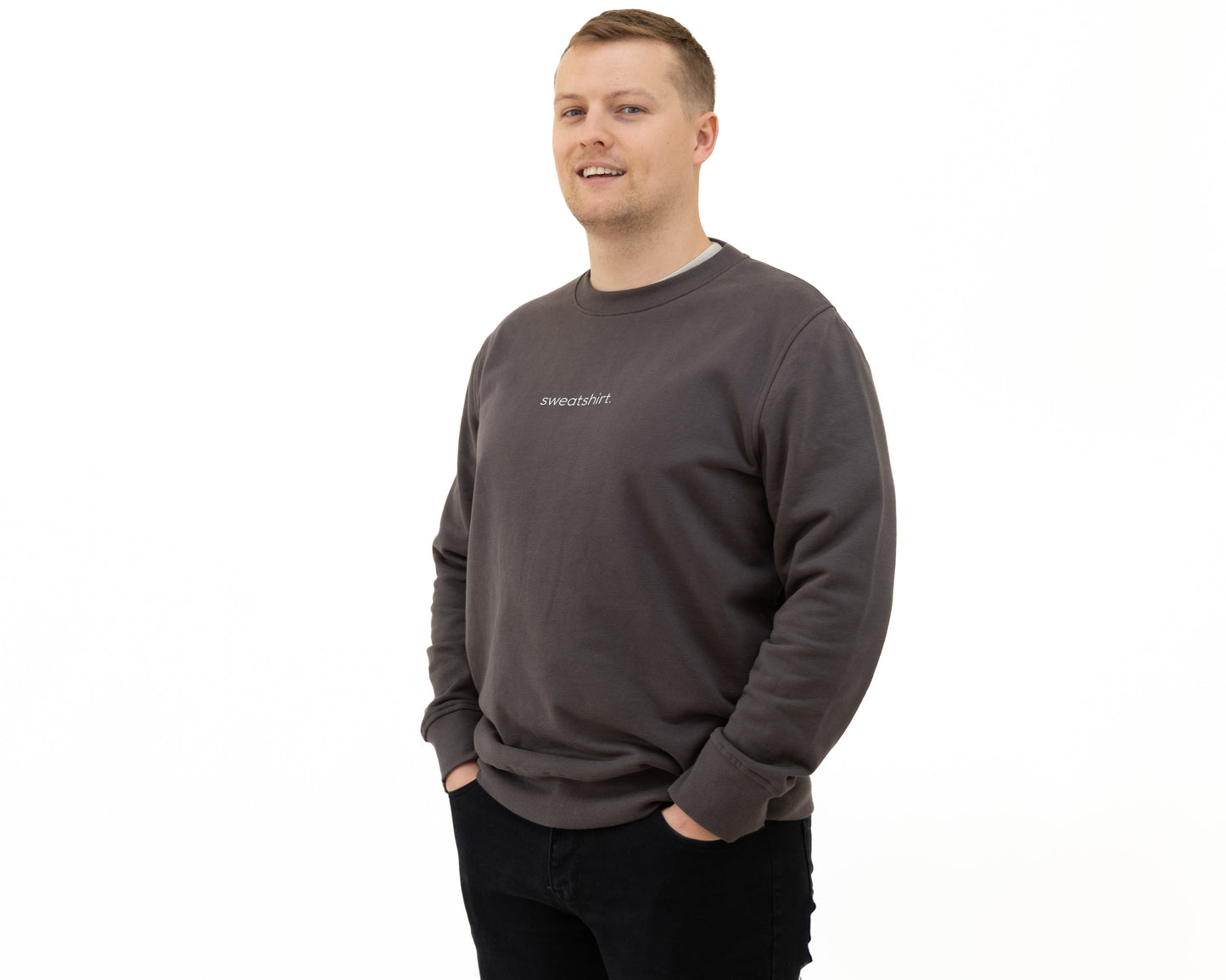 simple. sweatshirt. charcoal.