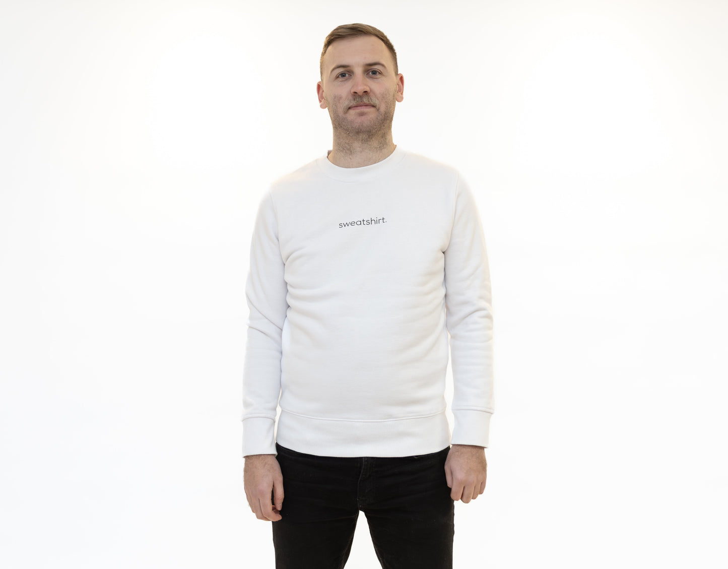 simple. sweatshirt. white.