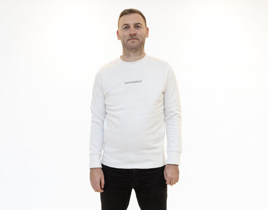 simple. sweatshirt. white.