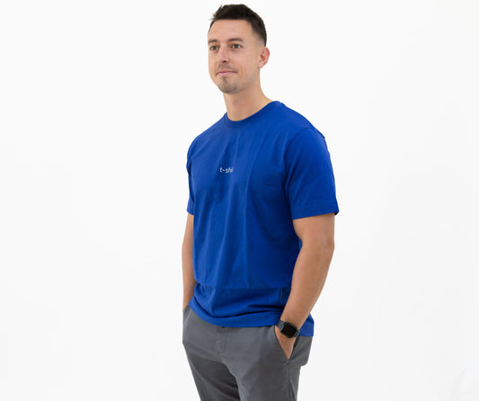 simple. t-shirt. worker-blue.