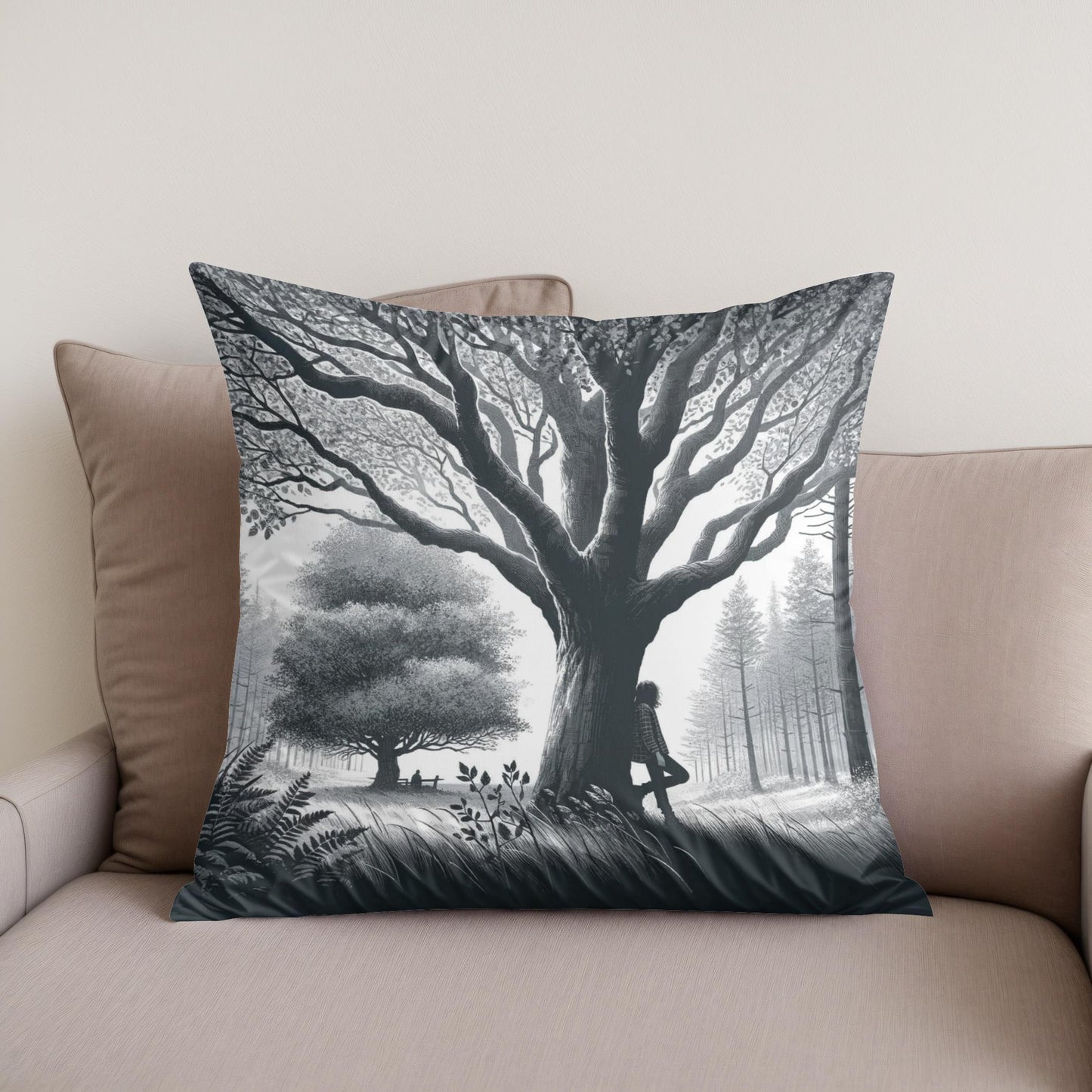 Silver Silhouettes Unite Cotton Cushion