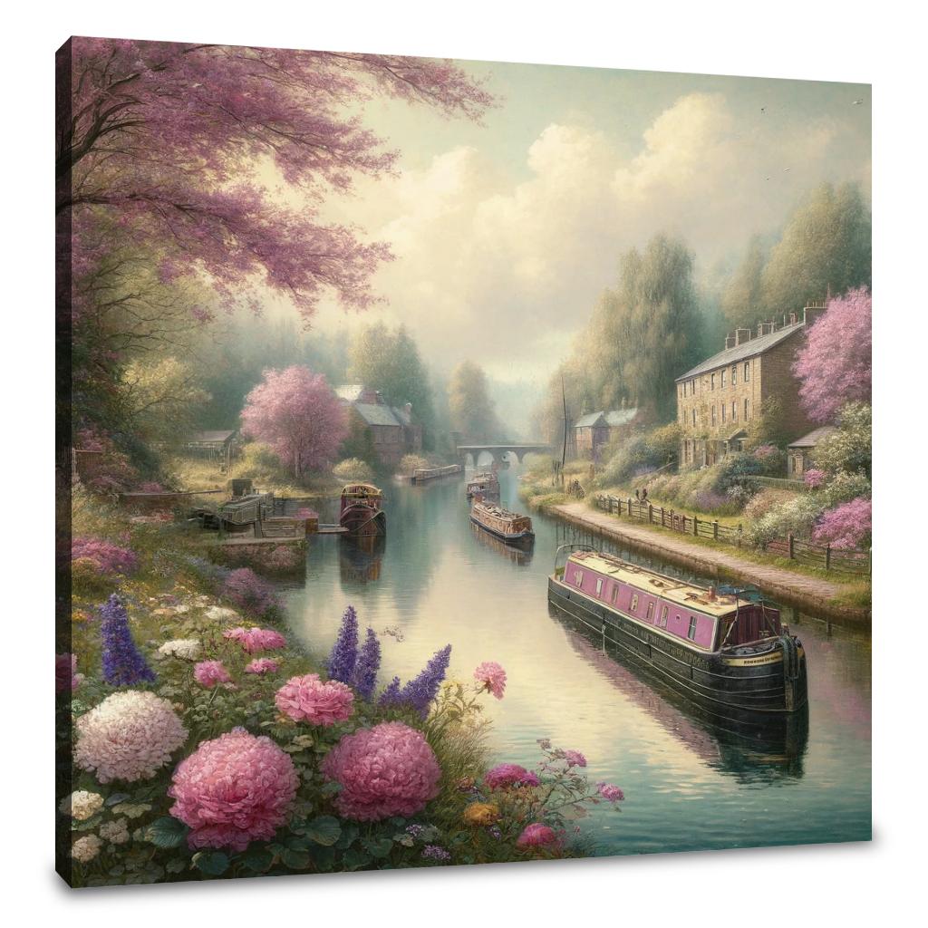 Springtime Canal Charm Canvas