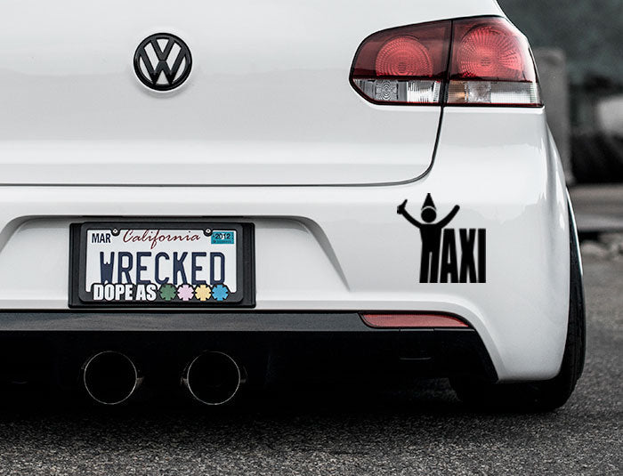 Taxi Drunk Bumper Car Sticker