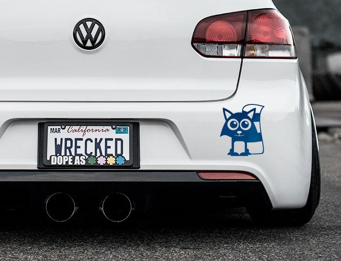 Adorable Raccoon Bumper Car Sticker