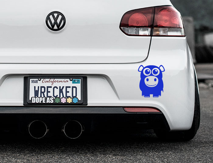 Adorable Hippo Bumper Car Sticker