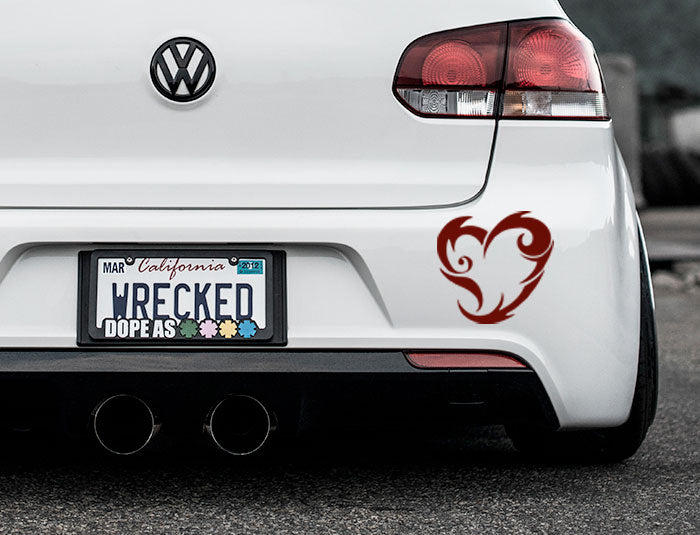 Tribal Heart Bumper Car Sticker