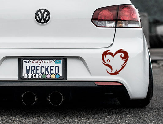 Tribal Heart Bumper Car Sticker