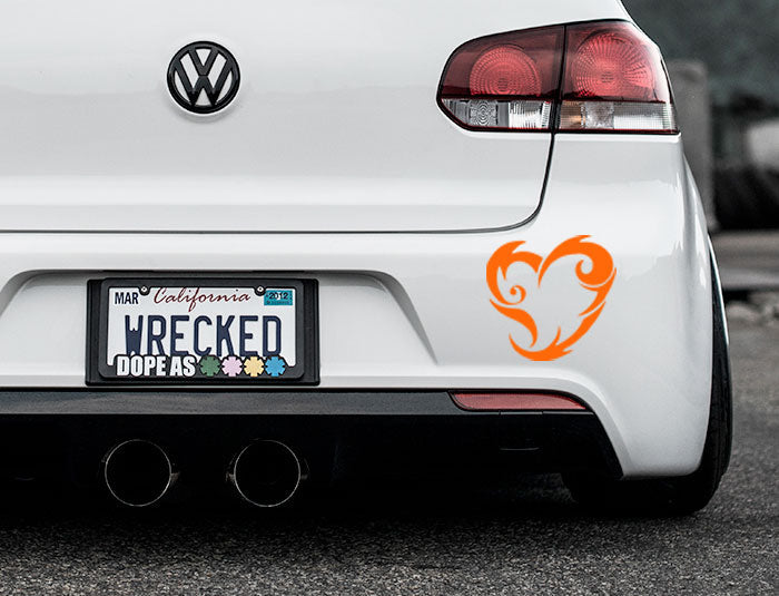Tribal Heart Bumper Car Sticker