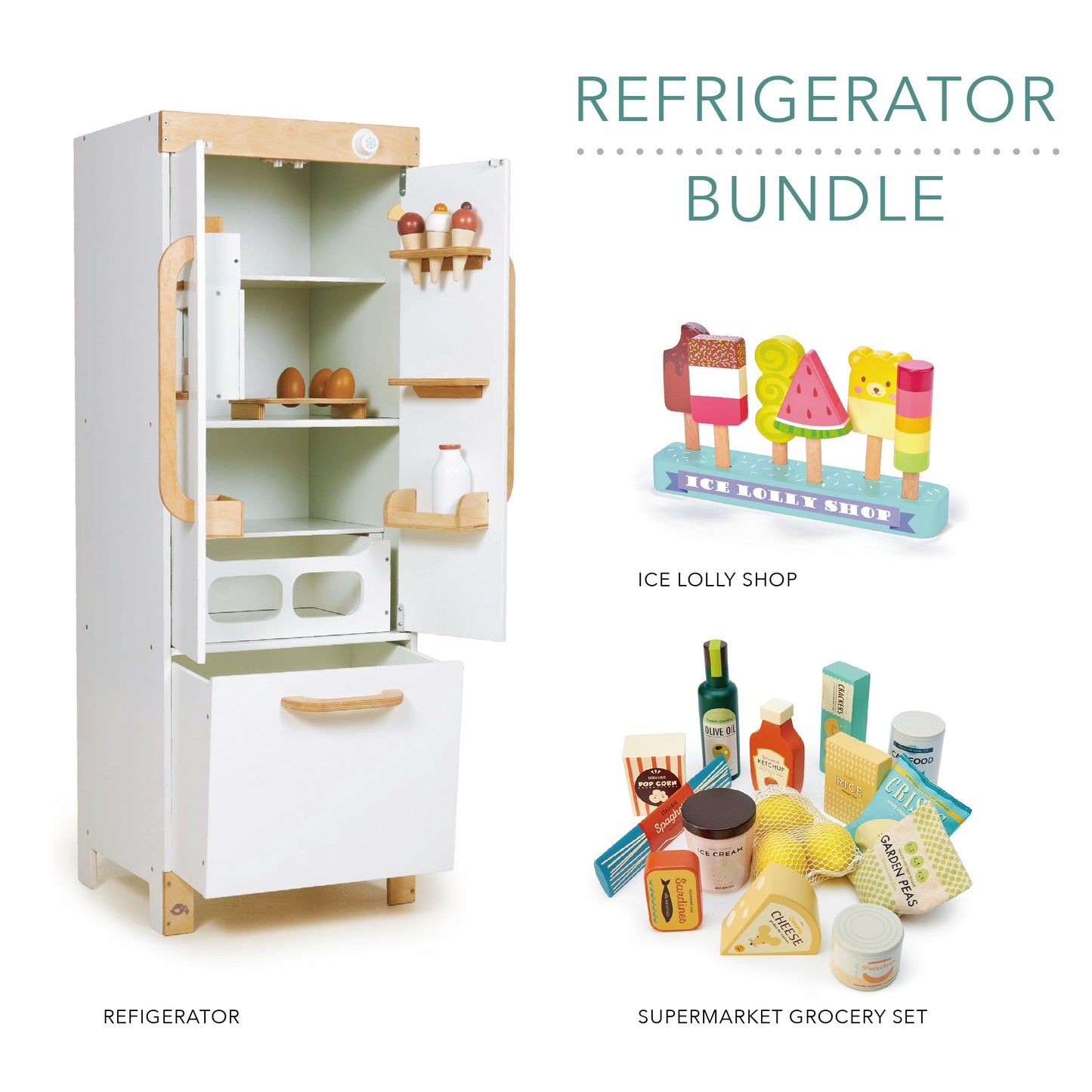 Fridge Bundle  (Refrigerator, Ice Lolly Shop, Supermarket Grocery Set)