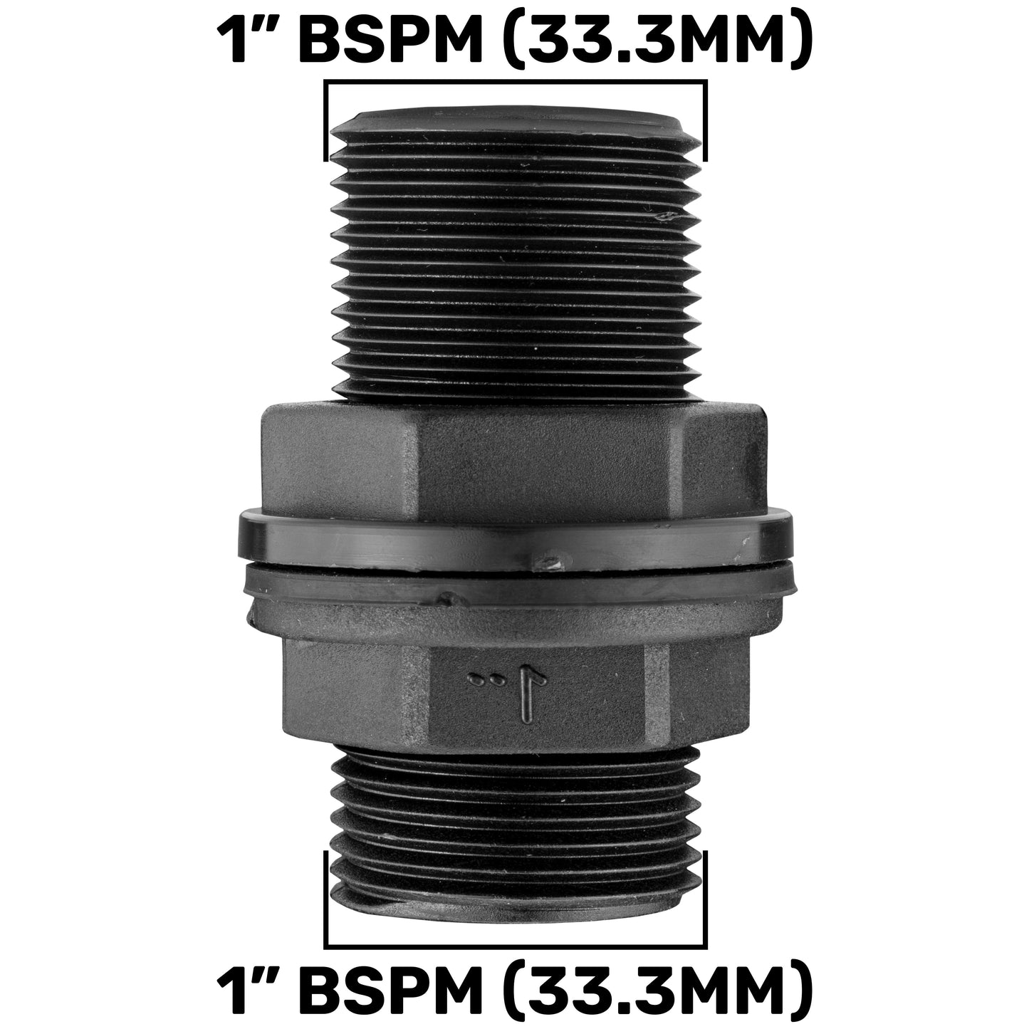 1” BSP Water Butt Fitting with 25mm MDPE Straight