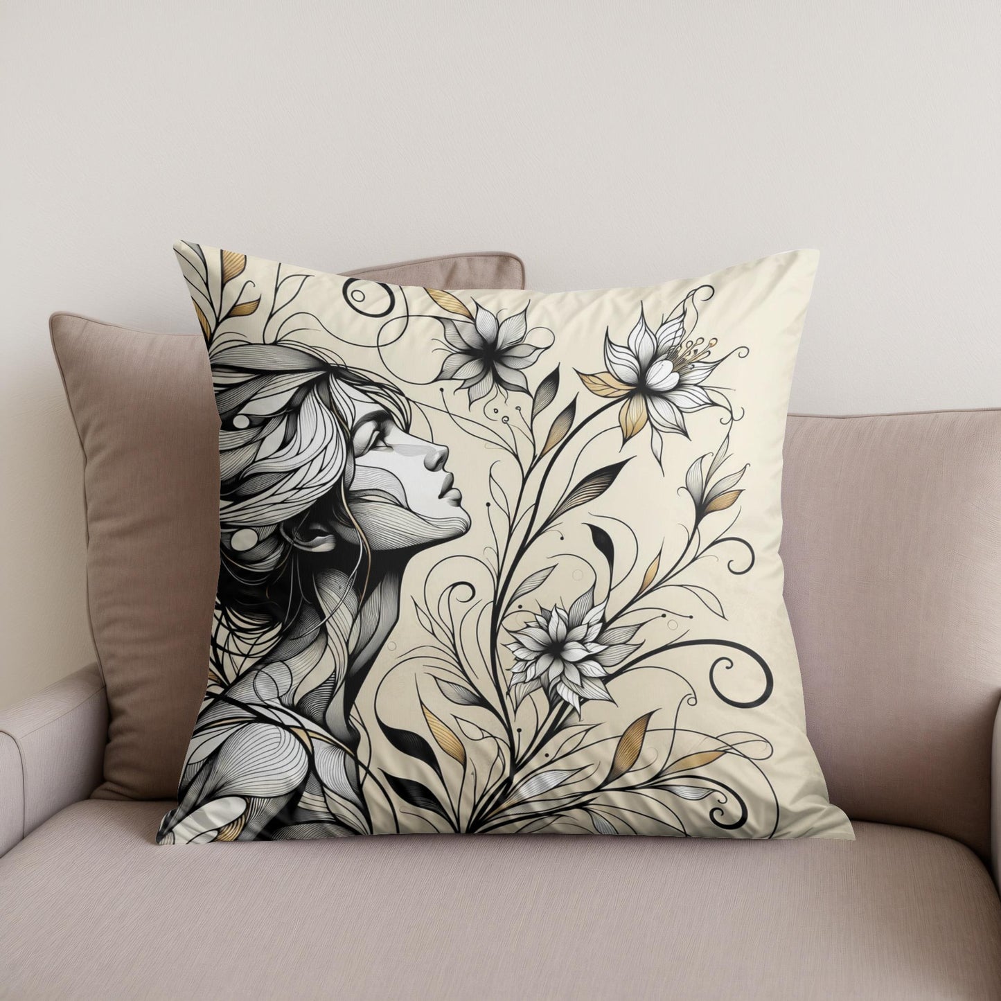 Serene Blossom Cotton Cushion