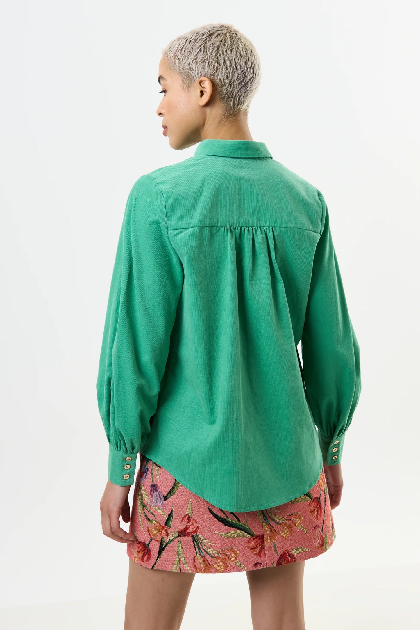 Byron Lightweight Baby Cord Shirt - Green