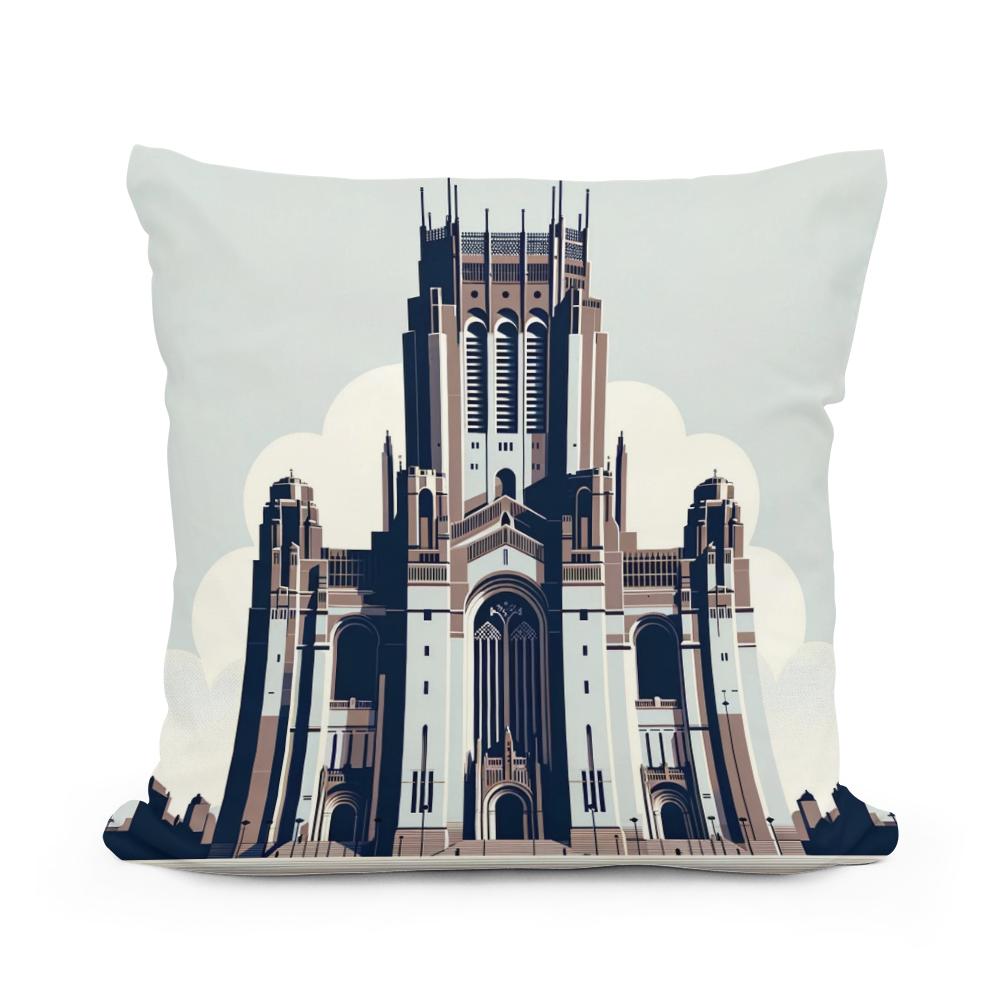 Liverpool Cathedral Minimalist Essence Cotton Cushion