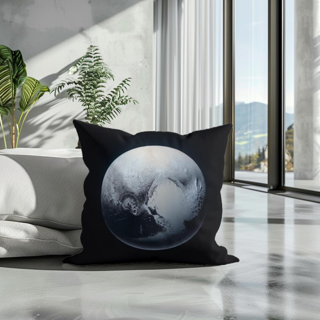Pluto's Cosmic Isolation Cotton Cushion