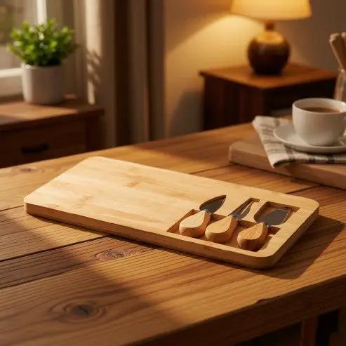 Bamboo Cheese Board Set