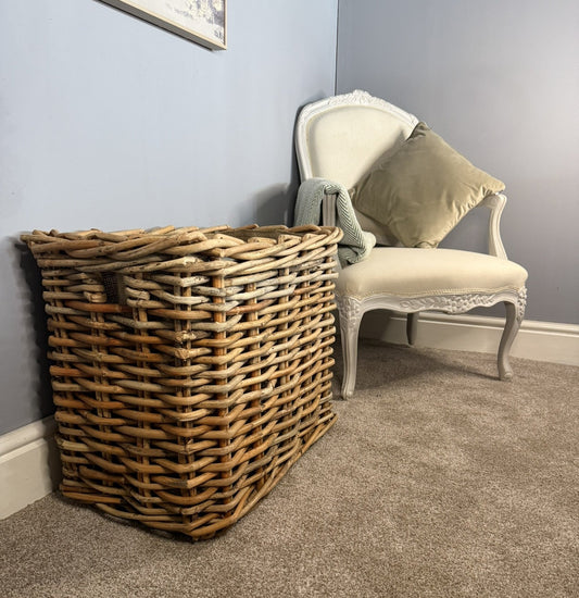 Wovenhill Bamboo Rattan Rectangle Log Basket