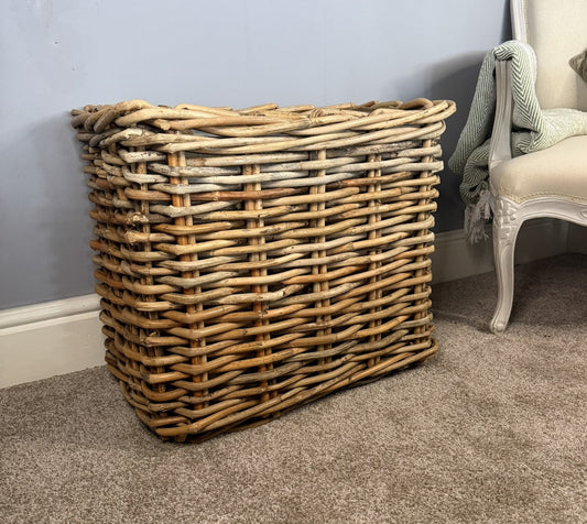 Wovenhill Bamboo Rattan Rectangle Log Basket