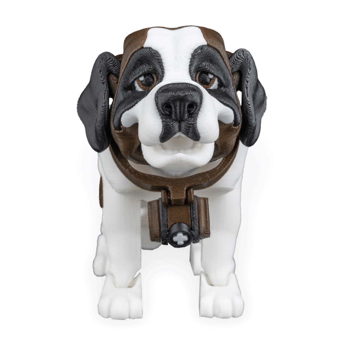 Bernie the St. Bernard – 3D Printed Dog Figurine | Optional Doghouse Set | Waggle Tails – Second Bark Collection