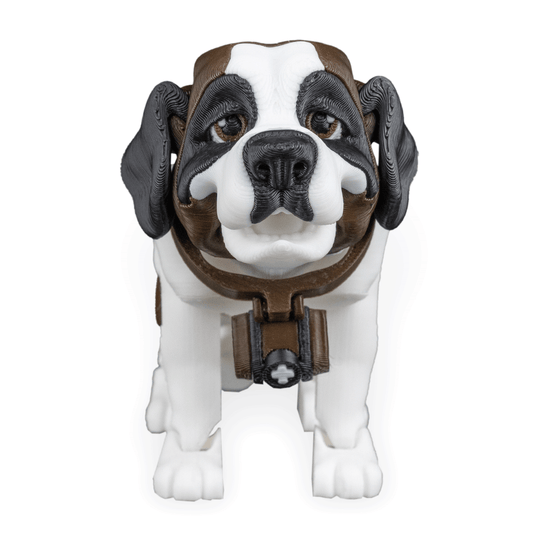 Bernie the St. Bernard – 3D Printed Dog Figurine | Optional Doghouse Set | Waggle Tails – Second Bark Collection