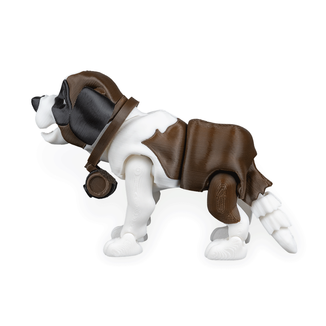 Bernie the St. Bernard – 3D Printed Dog Figurine | Optional Doghouse Set | Waggle Tails – Second Bark Collection